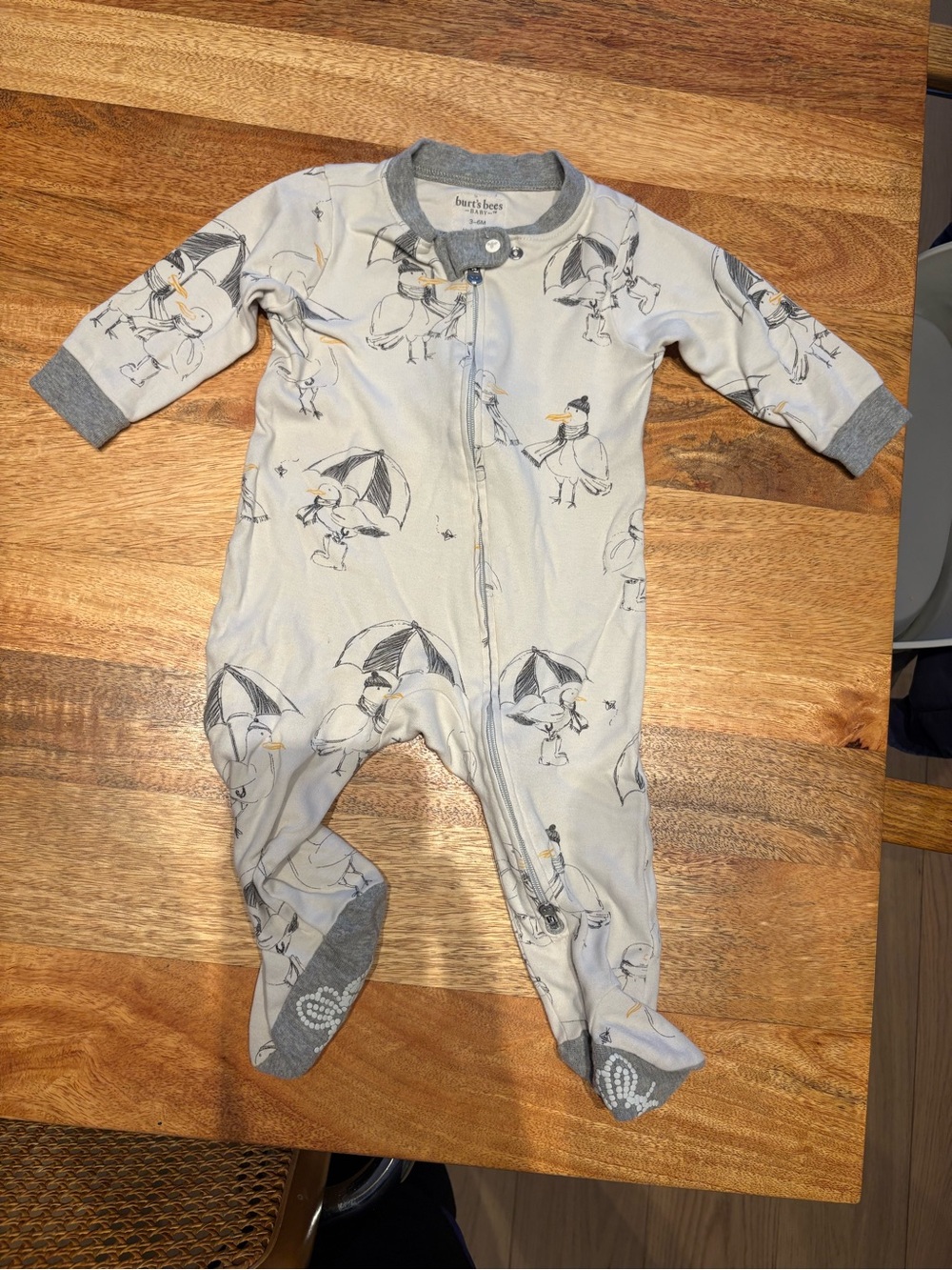 Burt’s bees baby seagull print onesie - size 3-6 months
